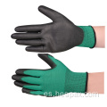 Guantes de nylon de Pu Palm 13G de alta calidad Hespax